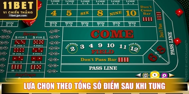 Lựa chọn theo tổng số điểm sau khi tung