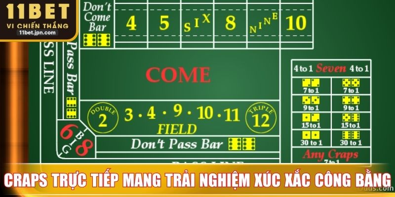 Craps trực tiếp mang đến trải nghiệm xúc xắc công bằng