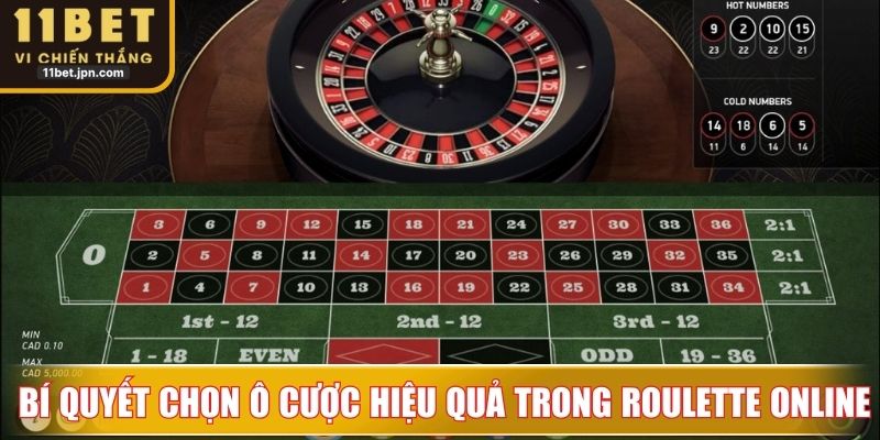 Bí quyết chọn ô cược hiệu quả trong Roulette online